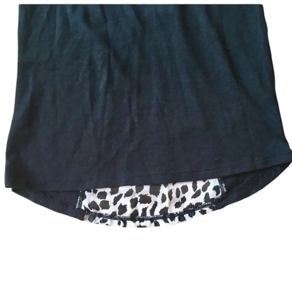 NWOT Mixed Material Knit Top Size 7/8
